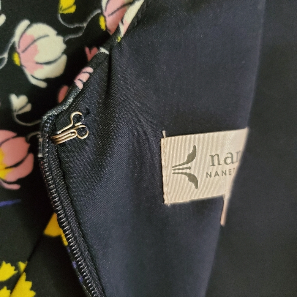 NWT Nanette LEPORE Navy Spring Shutter Sleeve Sheath Knee Midi Dress - Picture 9 of 11